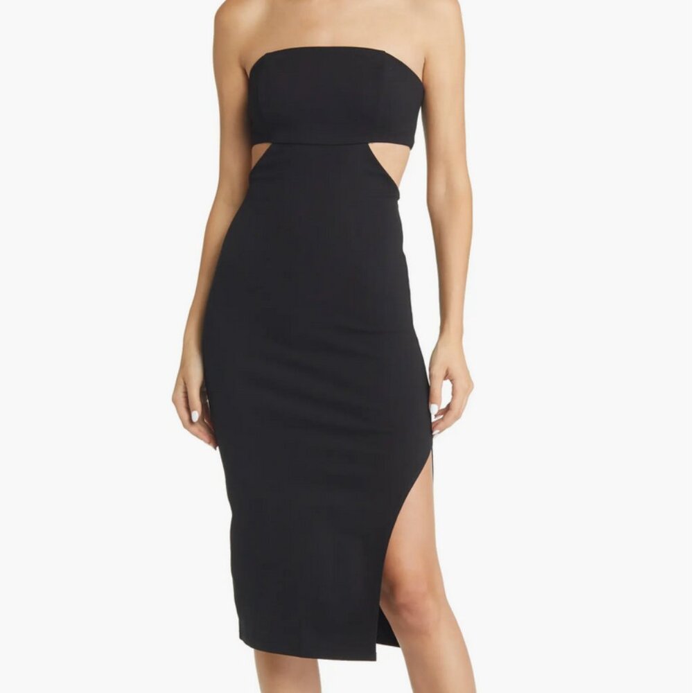 Socialite Black Cut-out Strapless Dress Size Medium